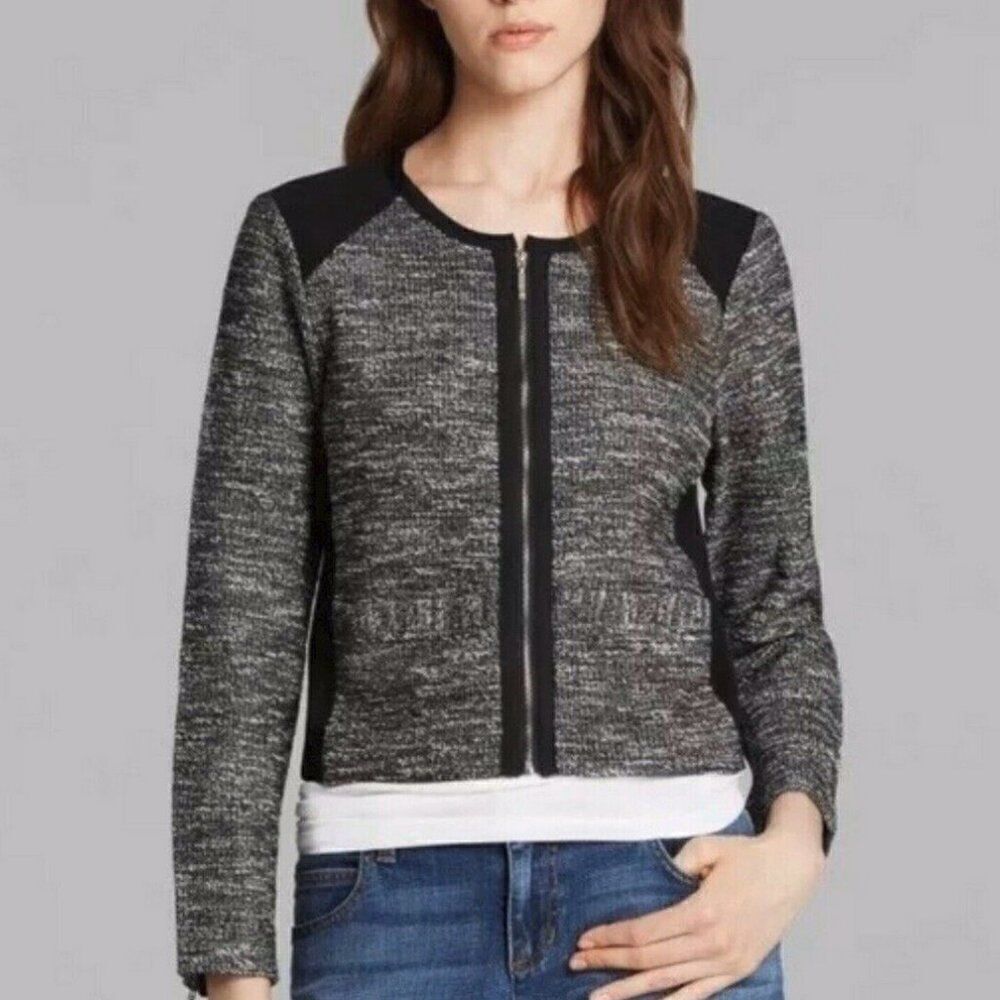 Eileen Fisher Black & White Tweed Jacket Women's Small Cotton Blend